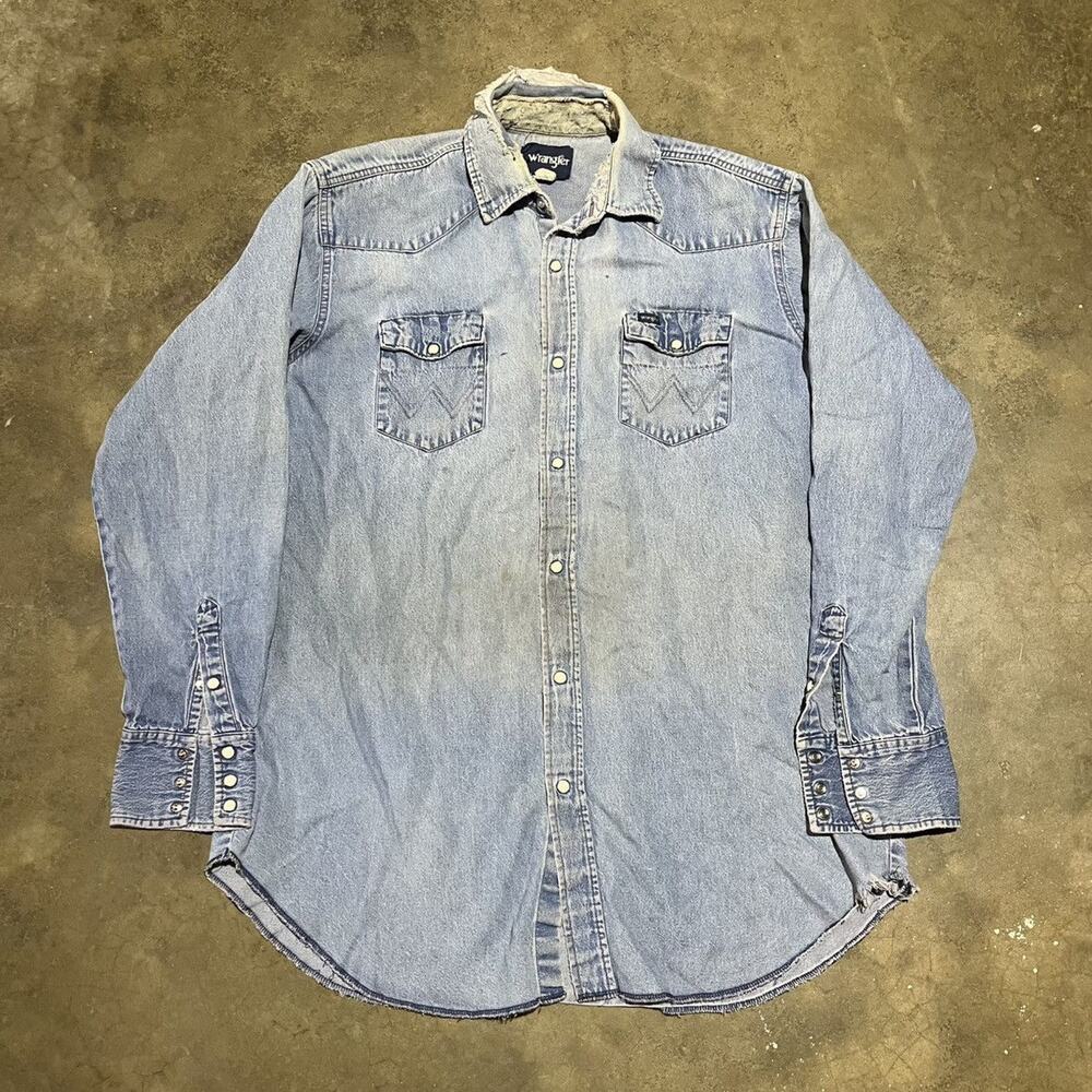 Wrangler Blue Casual Button Down Shirt